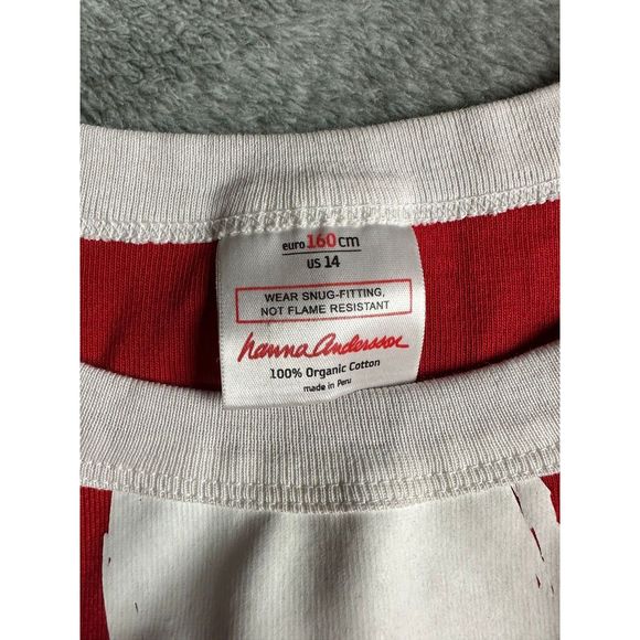 Hanna Andersson Kids Santa Longsleeve Pajama Top Red Size 14 Holiday Christmas - Picture 3 of 3